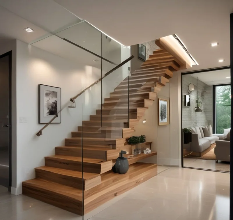 Glass and Wood Floating Design
