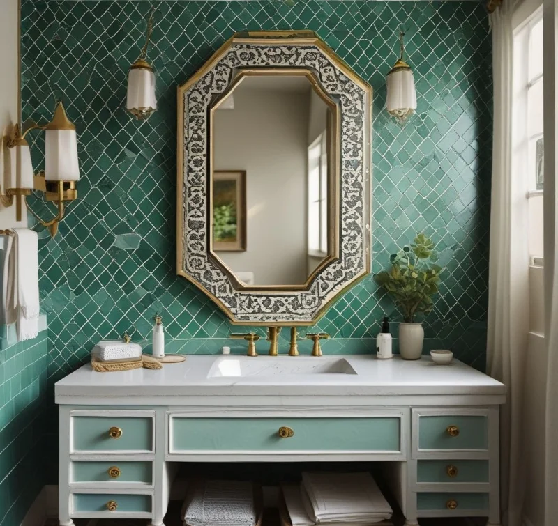 Handcrafted Moroccan Vanity Feature
