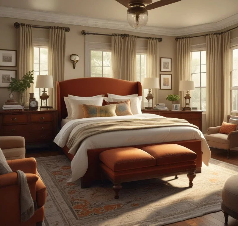 Incorporating Rich Warm Accents for Cozy Vintage Appeal

