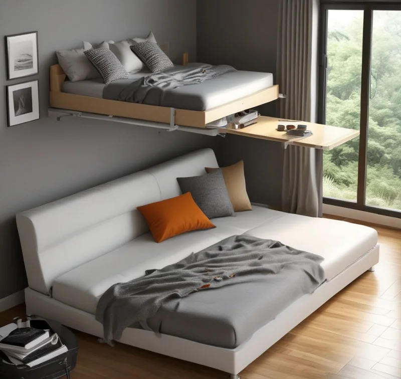 Innovative Fold-Out Sleeper with Hidden Storage
