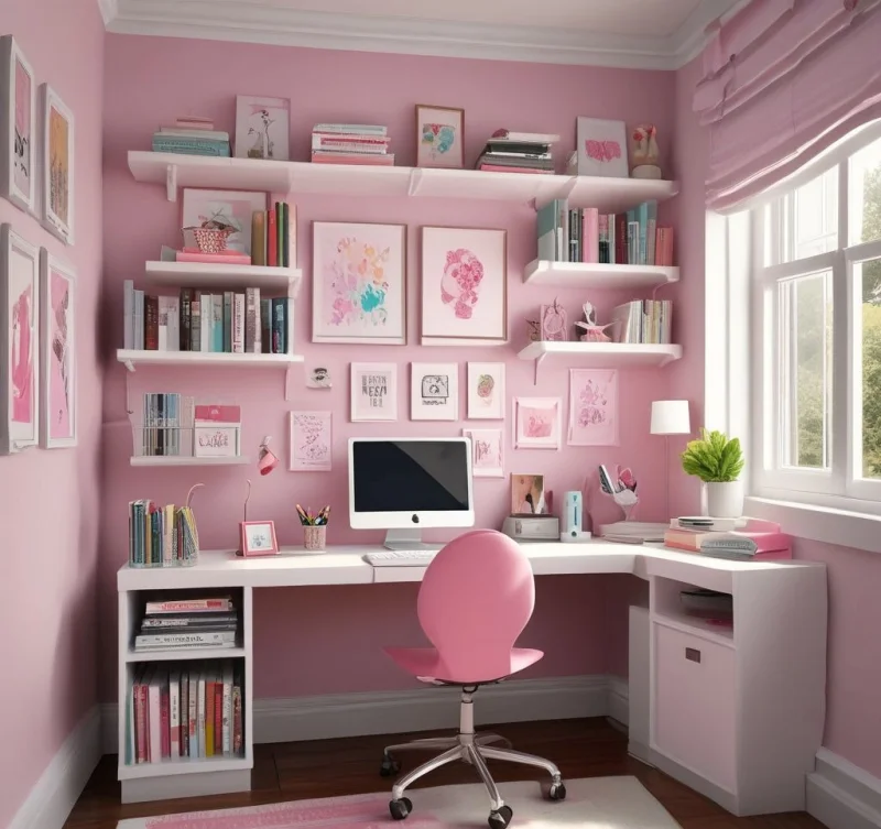 Inspiring Girly Study Corner

