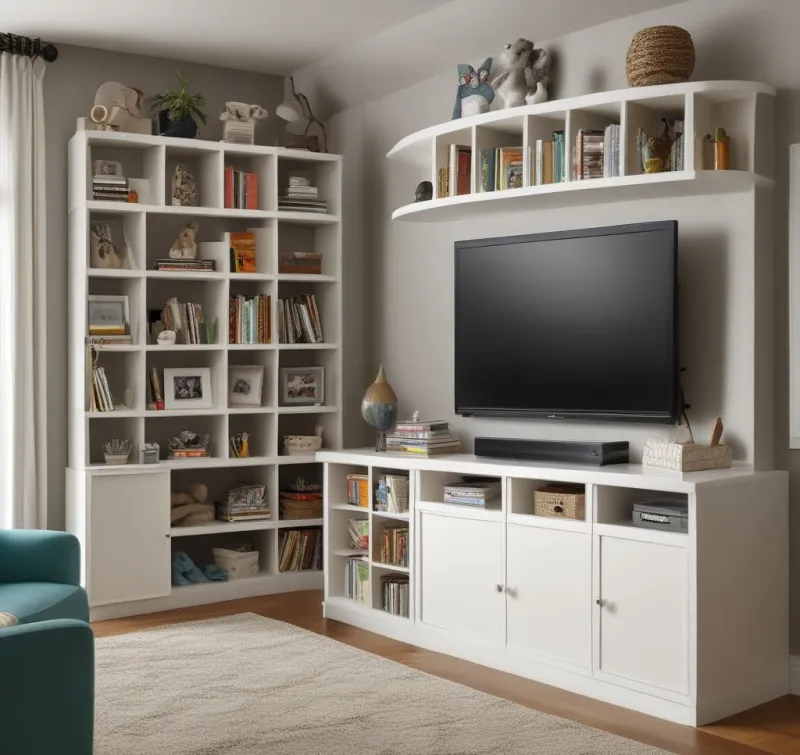 Kid-Friendly TV Wall Organization