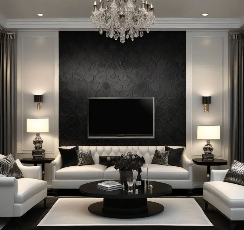 Luxurious High-Gloss Accents in Your Entertainment Area
