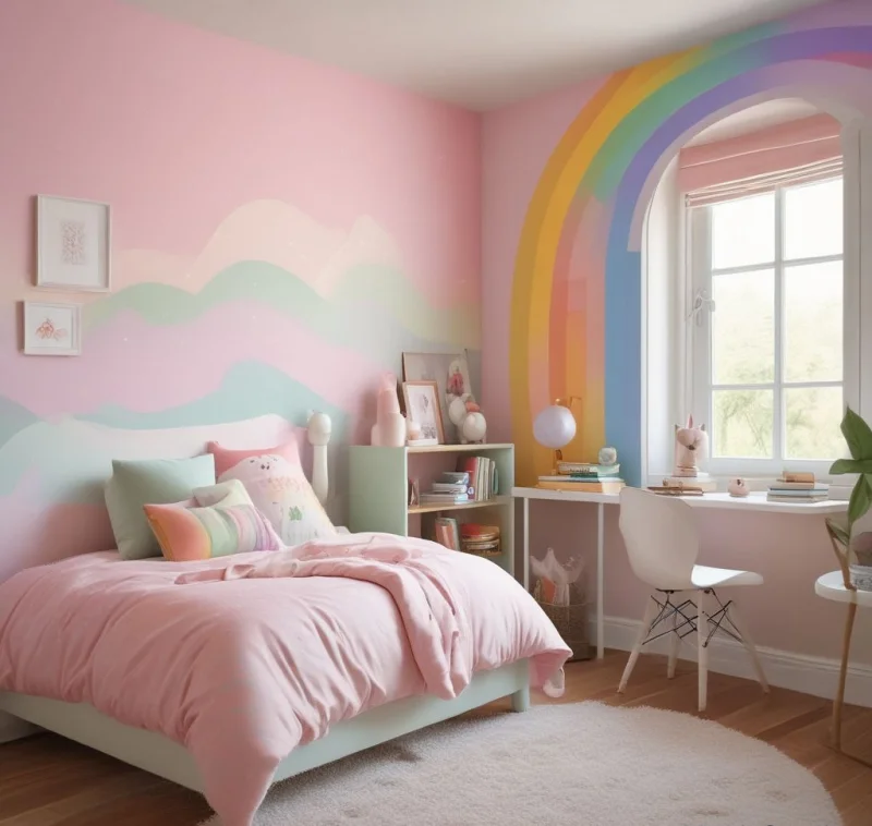 Magical Pastel Rainbow Childrens Space