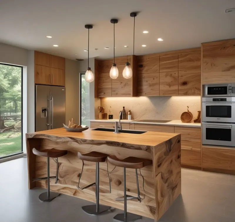 Make a Statement with Natural Wood Features
