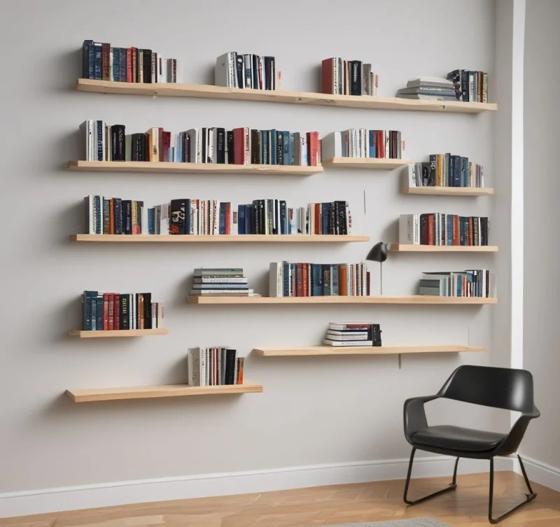Minimalist Wall-Mounted Book Display

