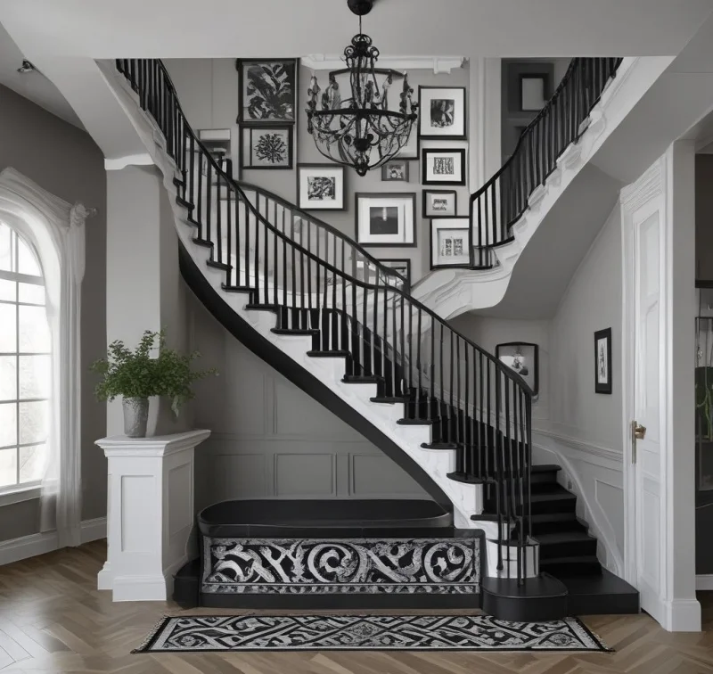 Monochrome Staircase Design
