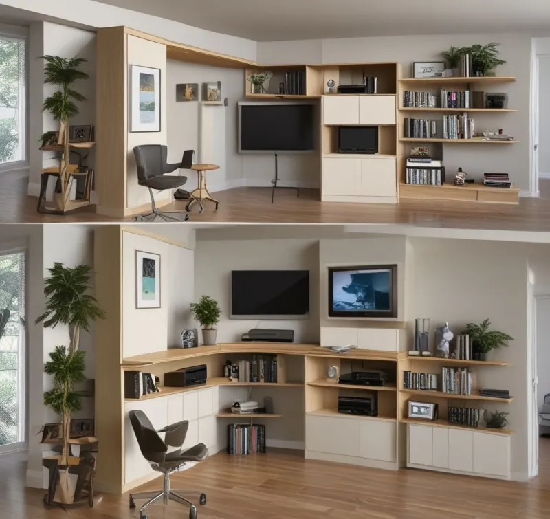 Multi-Function TV and Workspace Wall