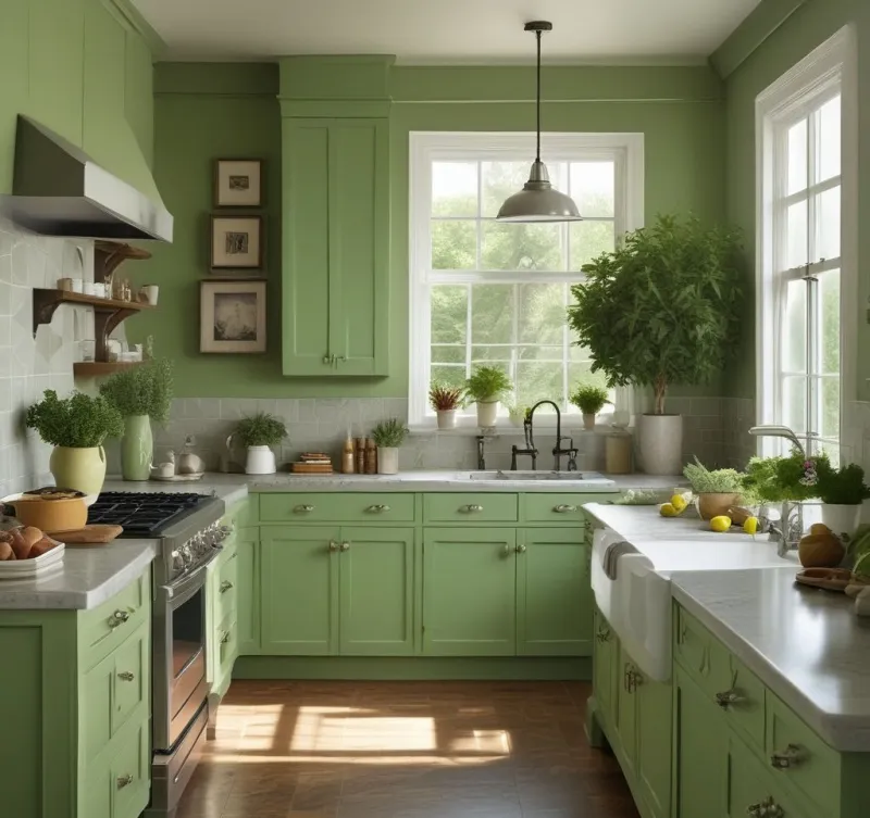 Natural Green Touches Connect Indoor and Outdoor Spaces
