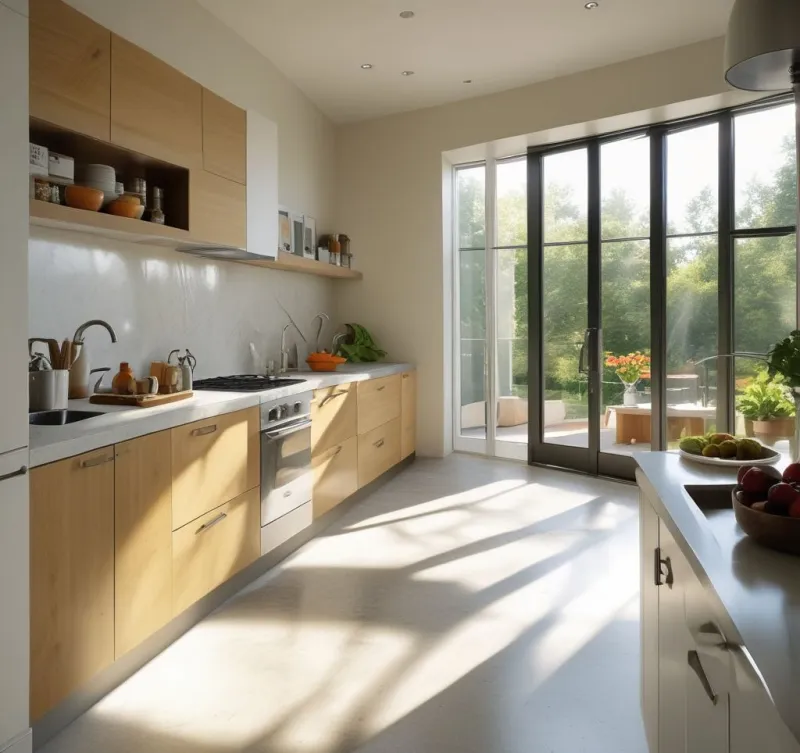 Natural Light Makes Modern Galley Kitchens Shine
