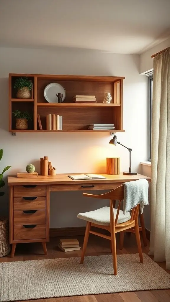 Natural Timber Work Area
