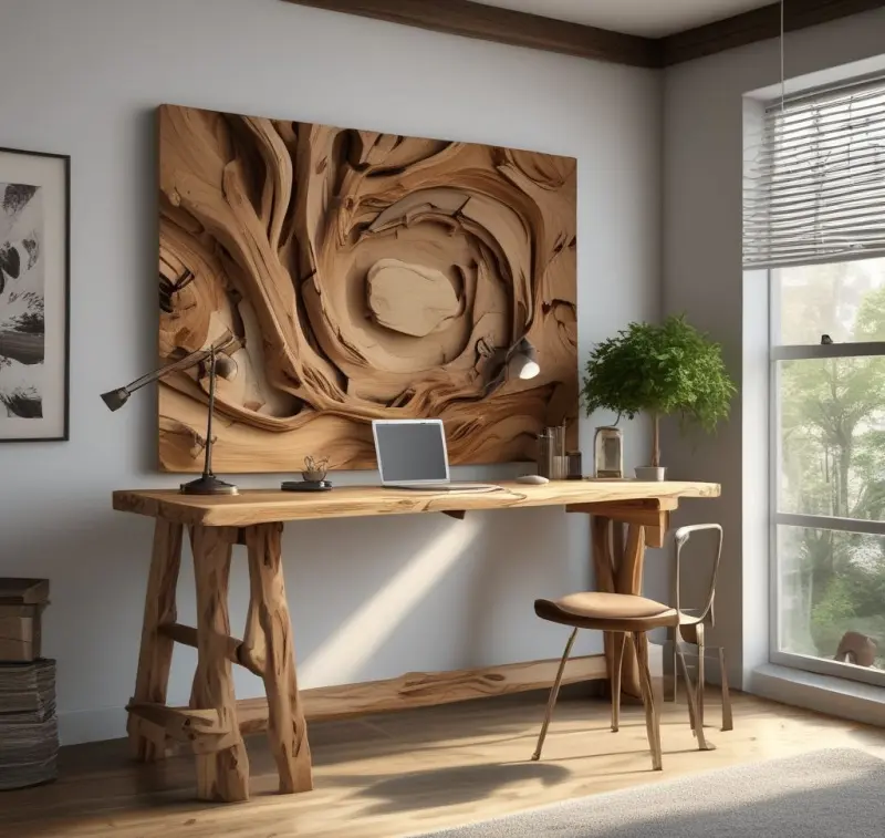 Natural Wood and Organic Shapes for Warmth
