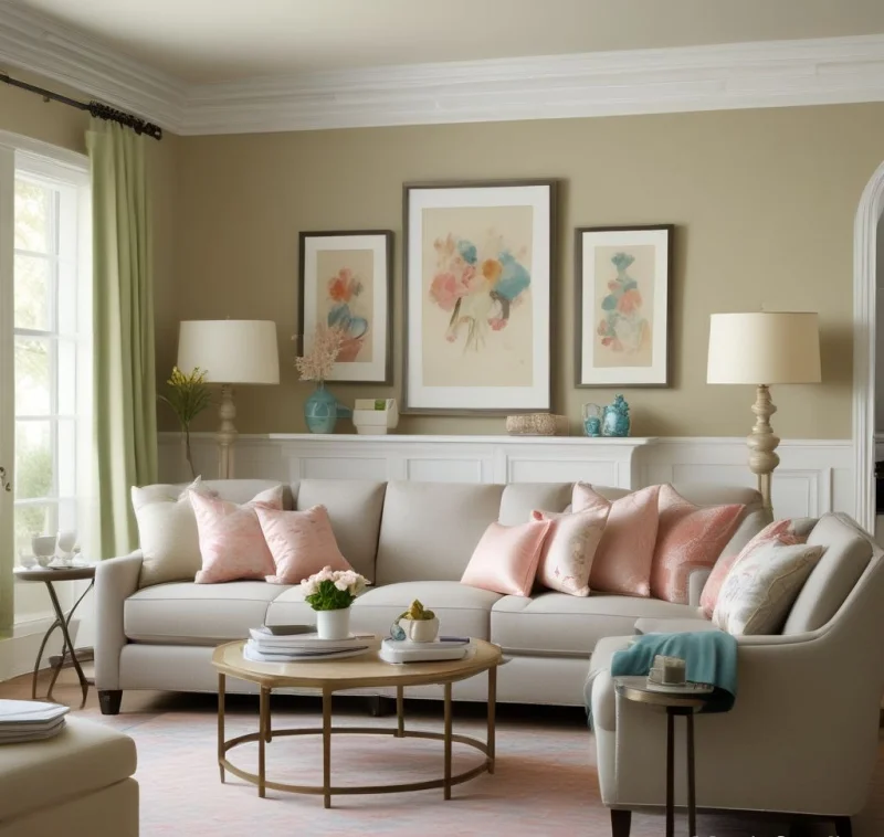 Neutral Base with Soft Pastel Accessories
