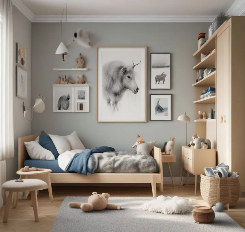 Nordic-Style Boys Bedroom Design
