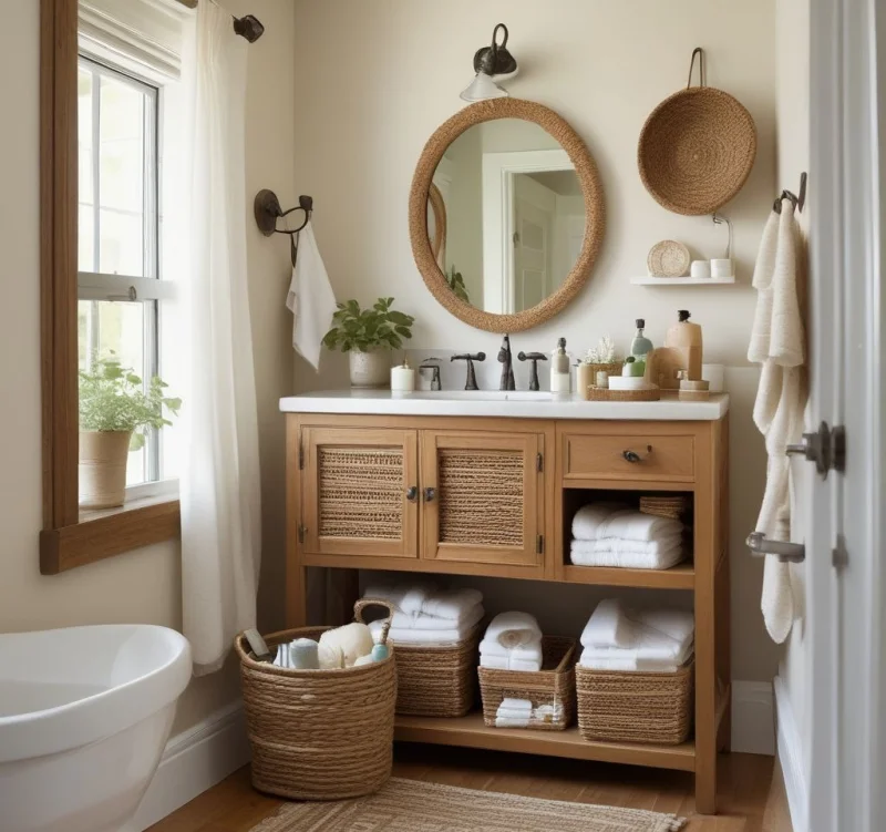 Organize with Style Using Natural Fiber Storage
