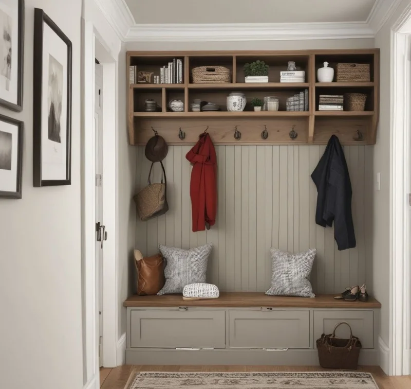 Organized Built-In Storage Entrance
