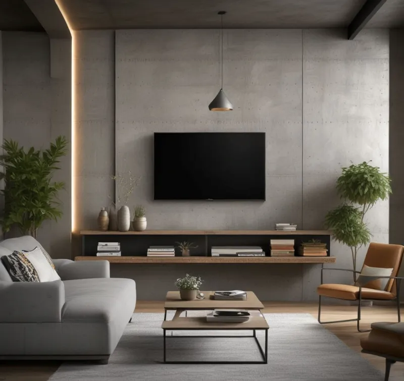 Raw Concrete TV Wall Texture