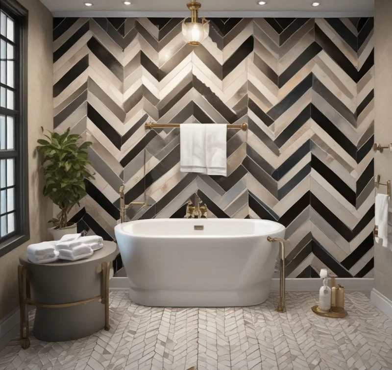 Refined Beauty with Chevron Tile Patterns
