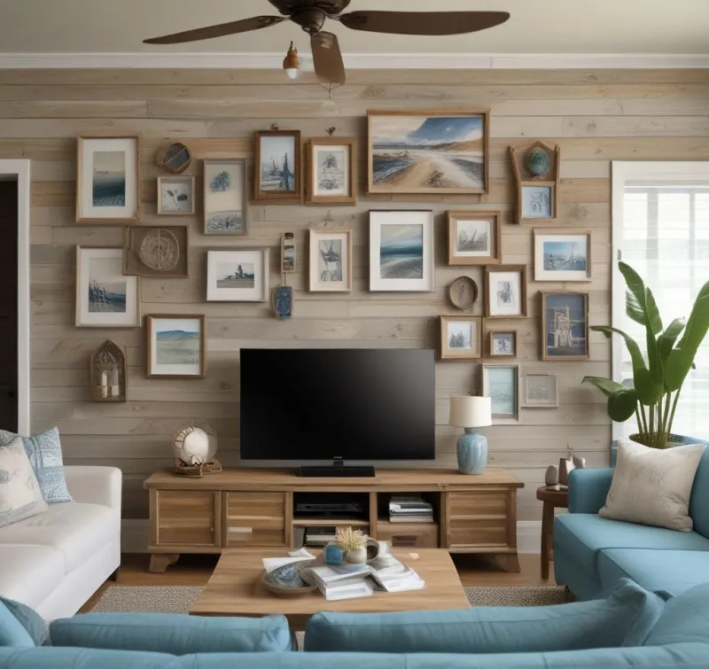 Relaxed Coastal TV Wall Theme