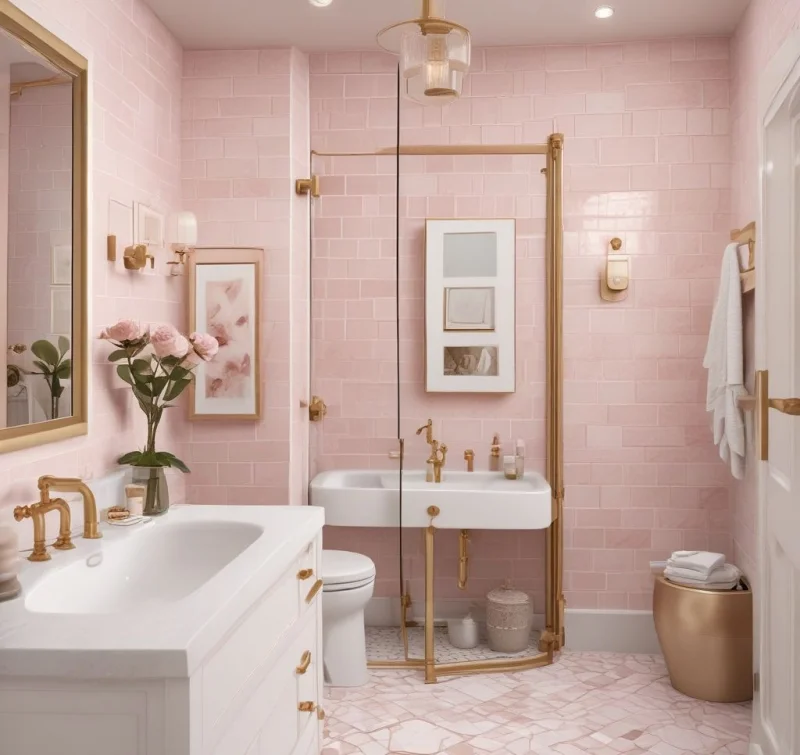Romantic Charm with Blush Pink Tiles
