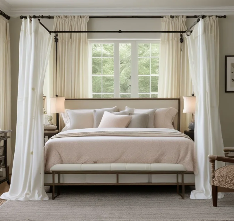 Romantic Sleeper Sofa with Canopy Frame
