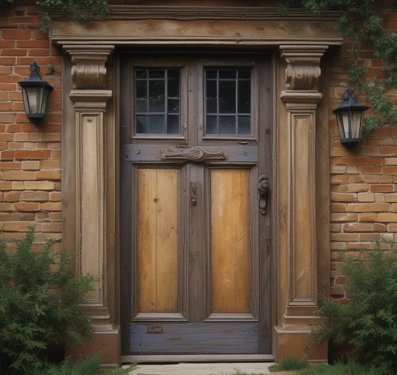 Rustic Charm Vintage-Style Weathered Door Effects