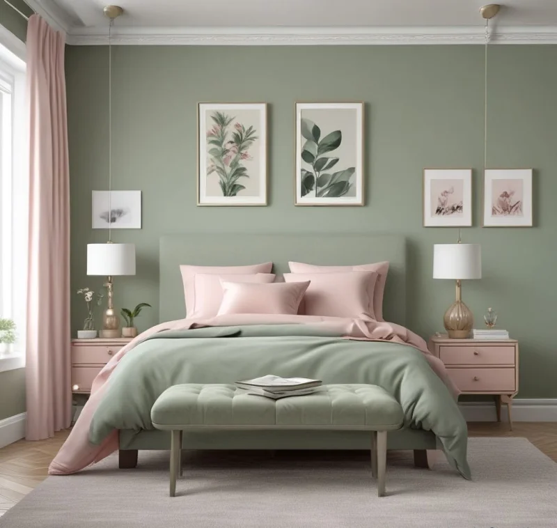 Sage Green and Rose Blush Combination
