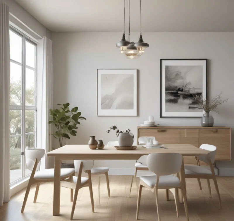 Serene Minimalist Dining Room Peace
