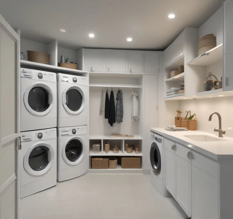 Sleek and Simple Compact Utility Room Design
