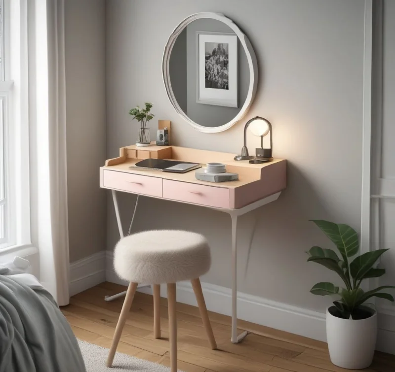Smart Small Bedroom Vanity Solution
