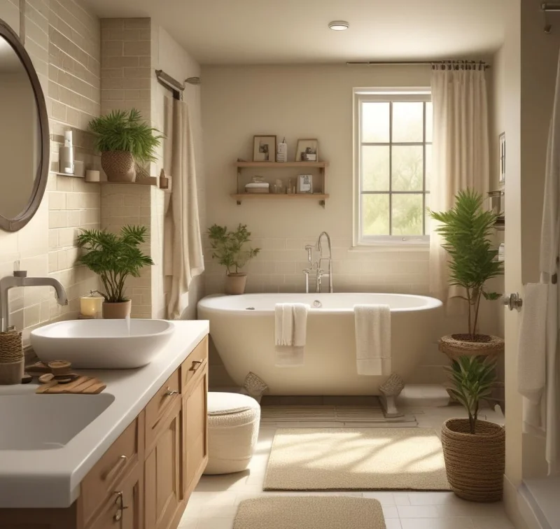 Soothing Beige Bathroom with Gentle Accents
