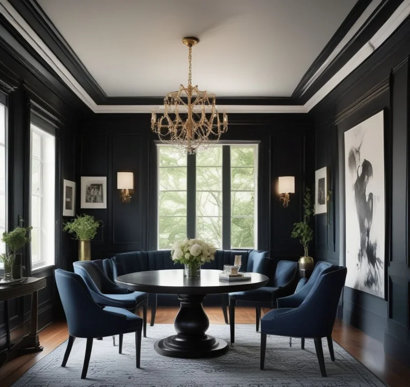 Sophisticated Ebony Feature Walls
