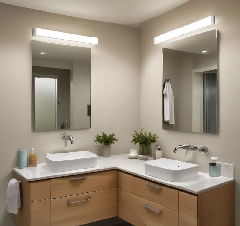 Streamlined Fixtures and Uncluttered Countertops
