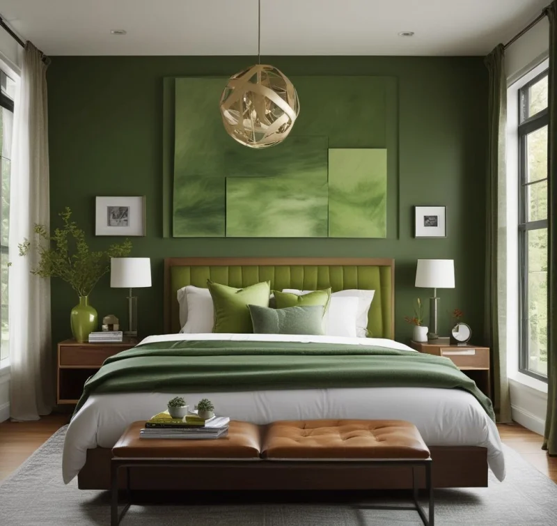 Style a Modern Green Bedroom with Earthy Sophistication
