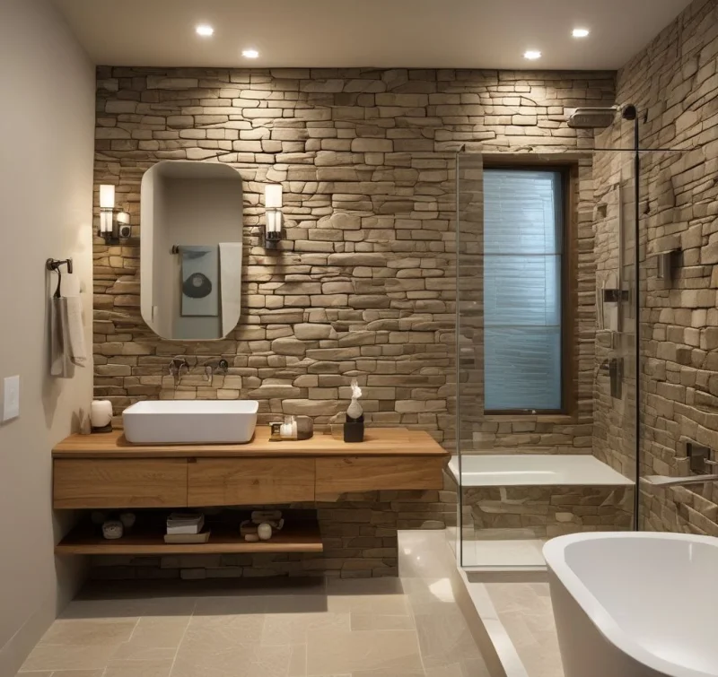 Textured Stone Accents for Visual Interest
