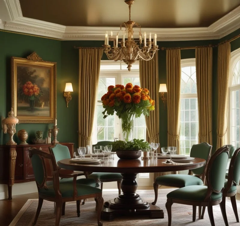 Timeless Traditional Dining Room Warmth
