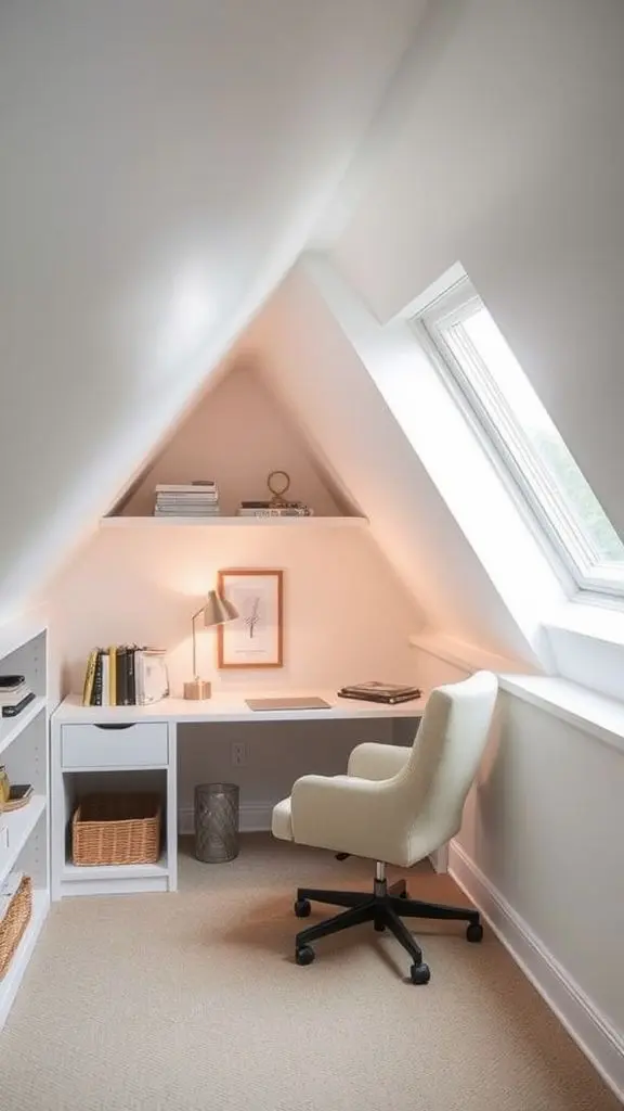 Tucked-Away Attic Office
