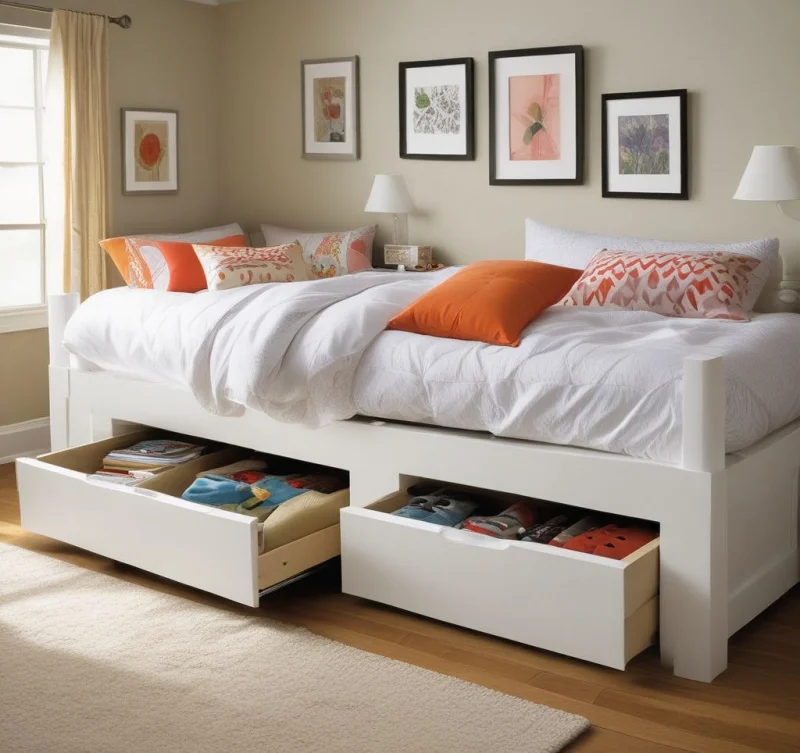 Under-Bed Storage Solutions for Twin Bedroom Organization
