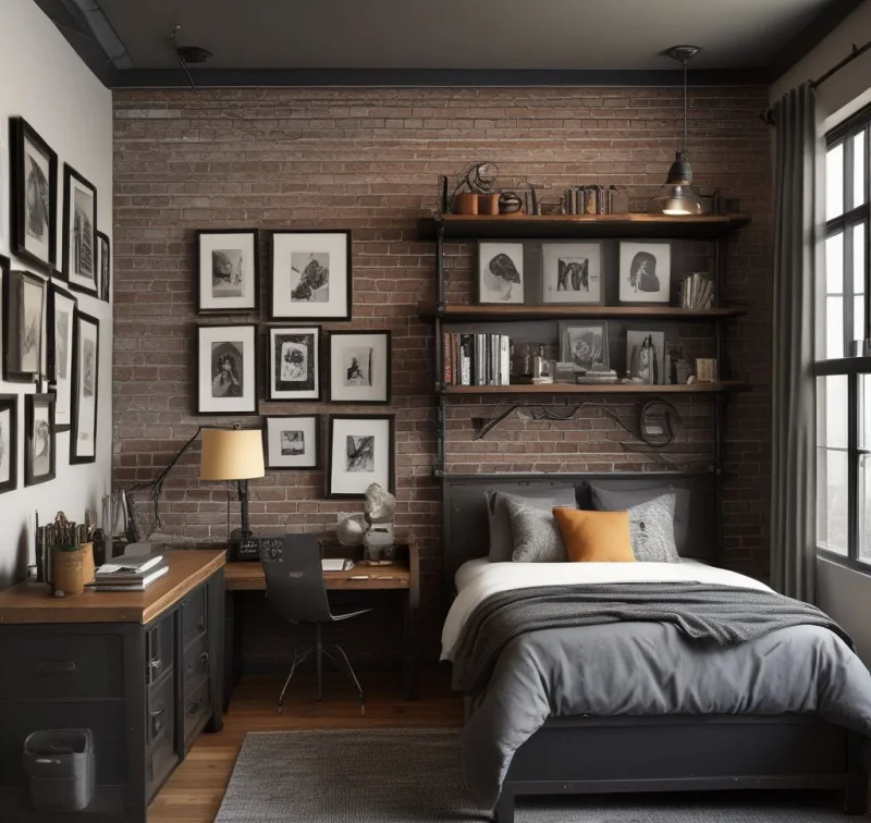 Urban Boys Bedroom With Metal Elements
