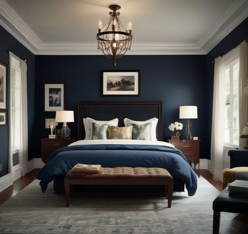 Use Deep Dark Colors for a Stylish Bedroom Escape
