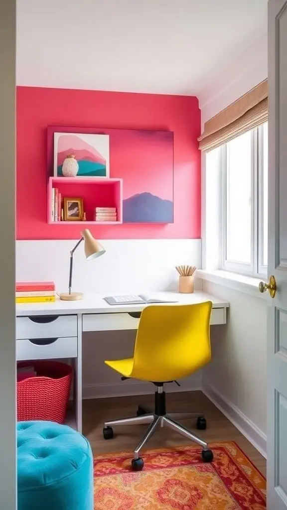 Vibrant Accent Office Space
