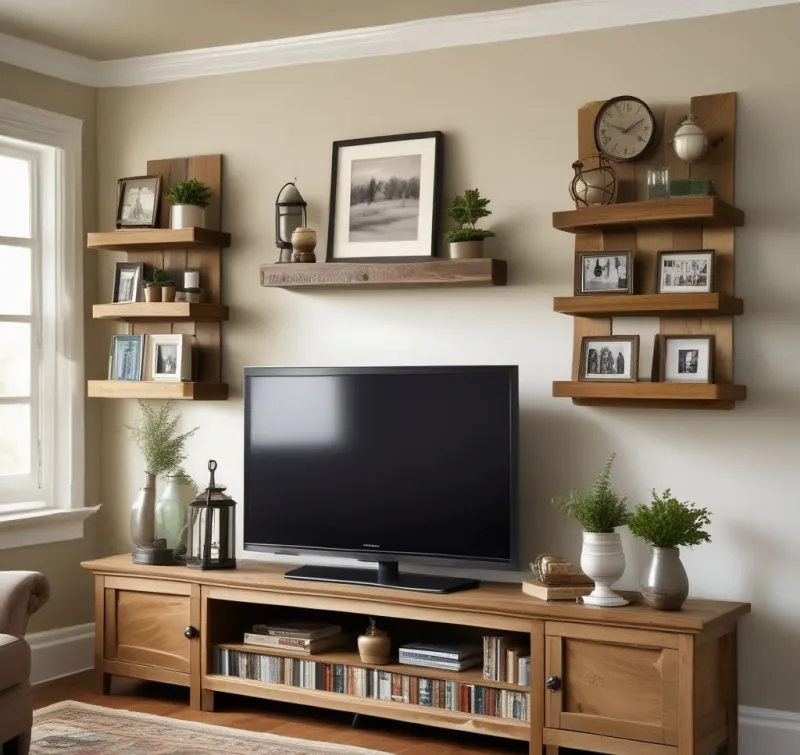 Warm Farmhouse TV Wall Setup