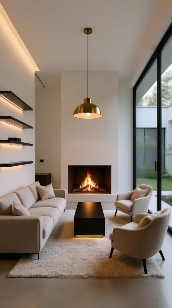 Warm Gathering Space With Focal Point Fireplace