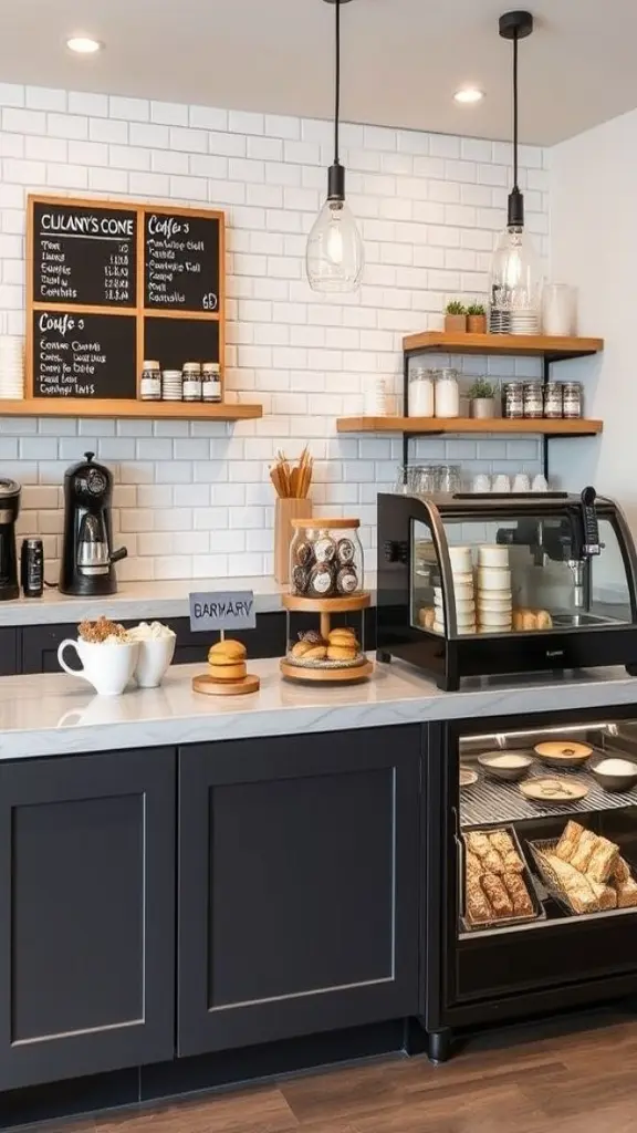 Bakery-Style Coffee Counter With Treat Display
