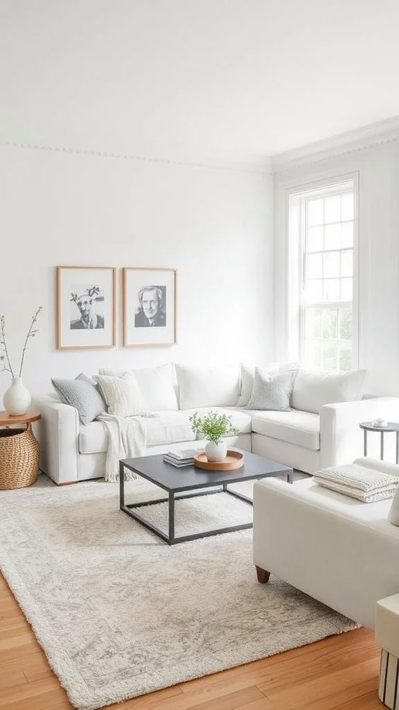 Bold Rug Statements in White Rooms
