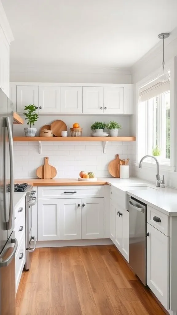 Bright All-White with Warm Wood Accents
