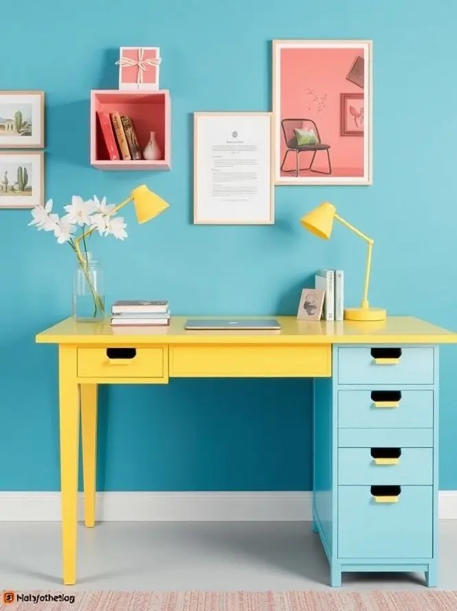 Cheerful Bold Colour Desk
