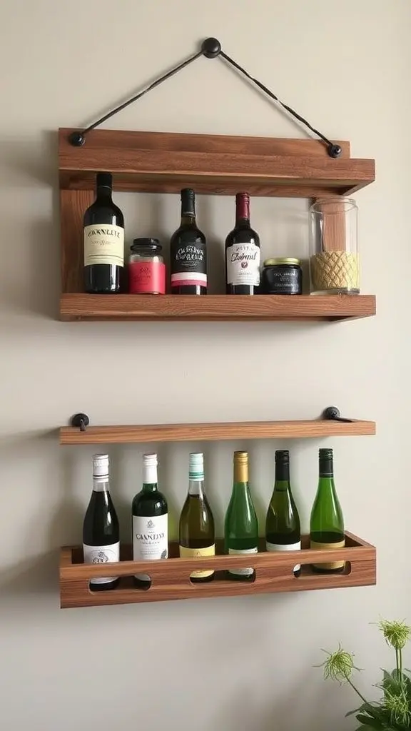 Classic Rustic Bottle Display with Vintage Charm
