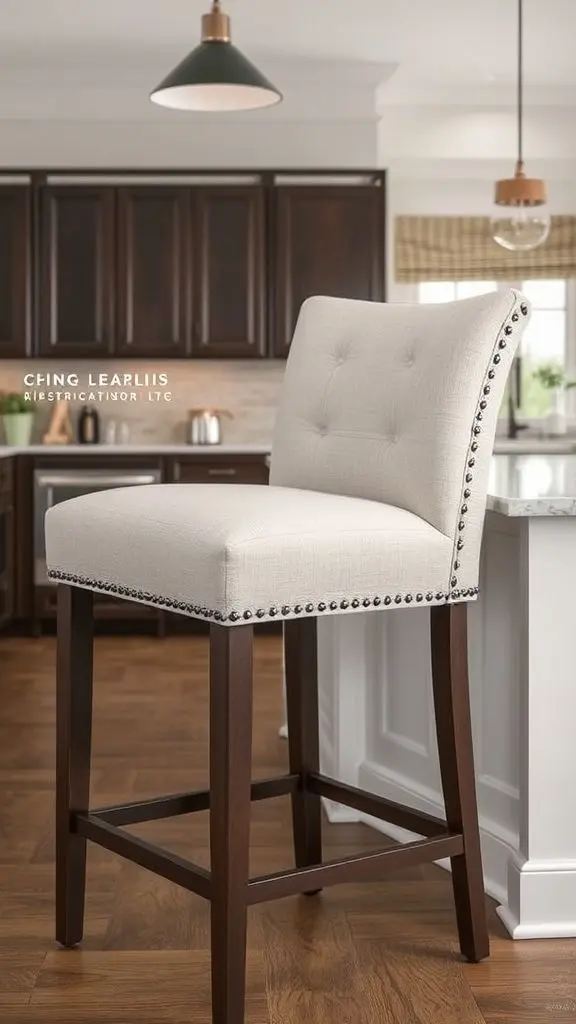 Comfortable Upholstered Stools With Supportive Arms
