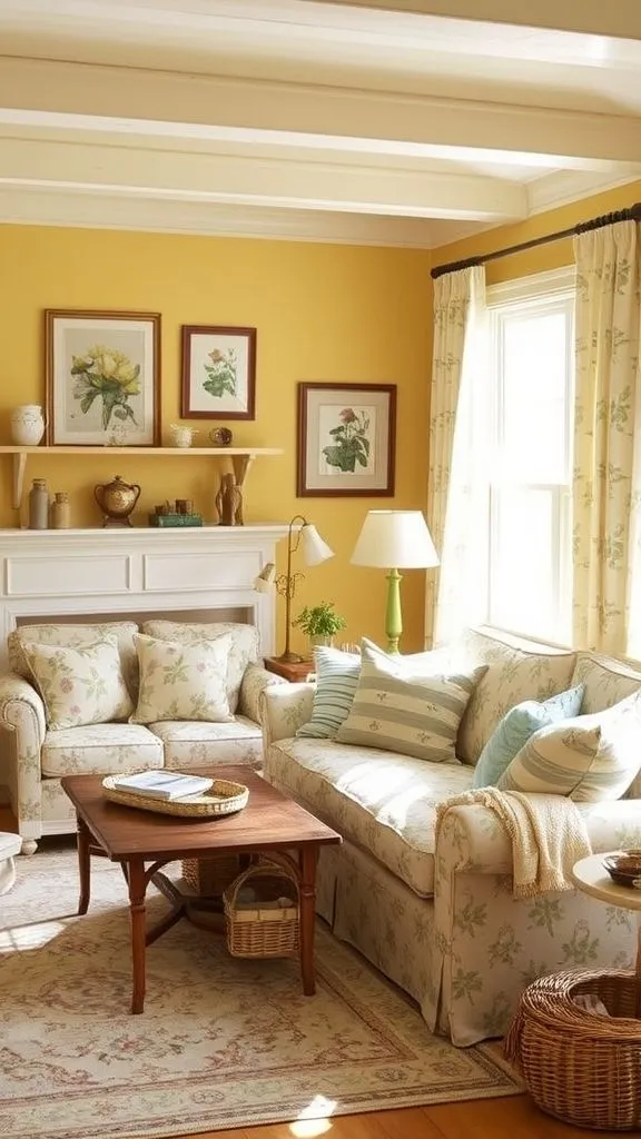 Cottage-Style Comfort With Yellow Charm
